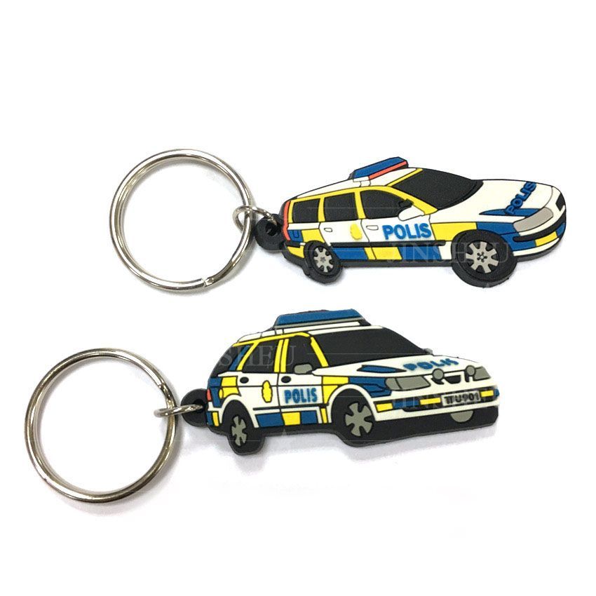 Custom Police Car Rubber Keychain Promotional Products & Items