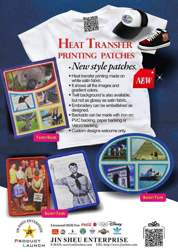 Heat Transfer Printing Patches Gift and Premiums Items Manufacturer