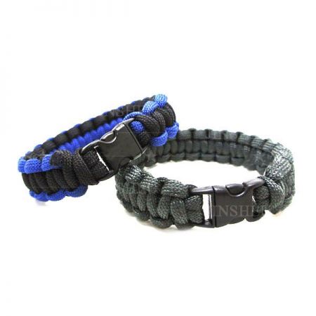 2pcs black zinc alloy buckle adjustable clip survival bracelet paracord DSUK 